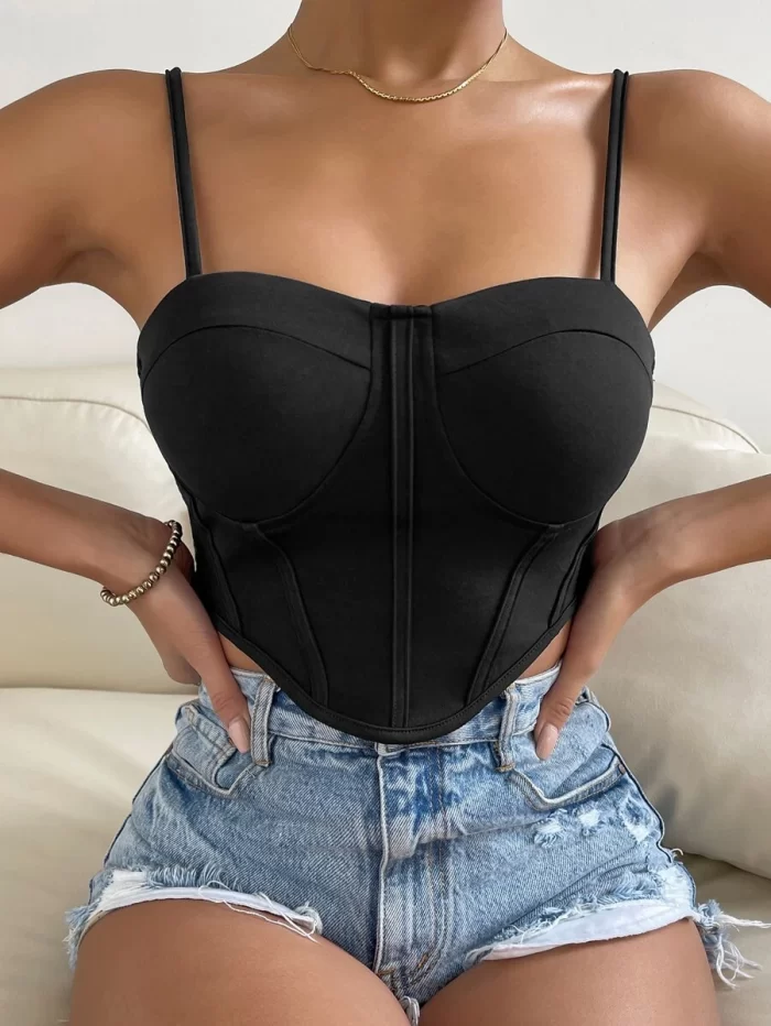 SHEIN SXY Solid Asymmetrical Hem Cami Top