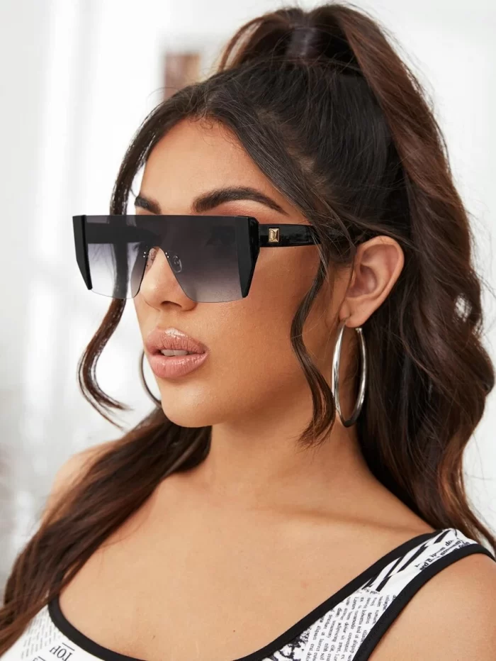 Flat Top Gradient Lens Fashion Glasses