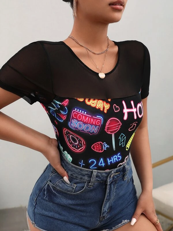 Floral Print Puff Sleeve Knot Front Blouse - Image 3