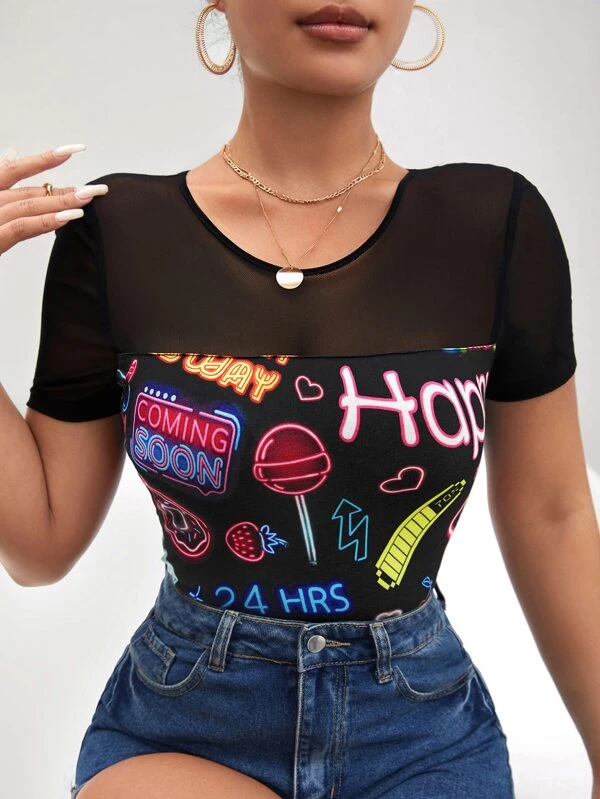 Floral Print Puff Sleeve Knot Front Blouse - Image 4