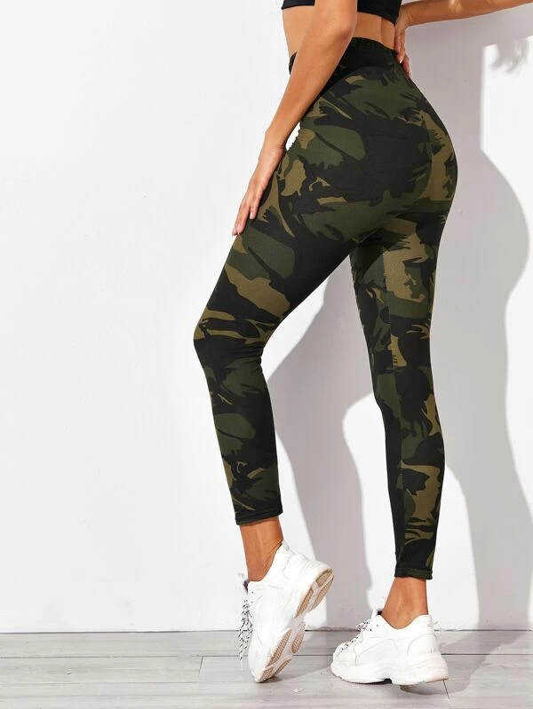 Camo Print Laddering Ripped Leggings ⋆ Women's Store