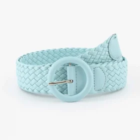 Round Buckle Woven Belt