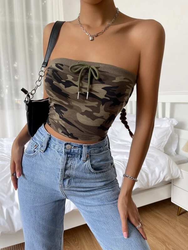 Camo deals boob tube