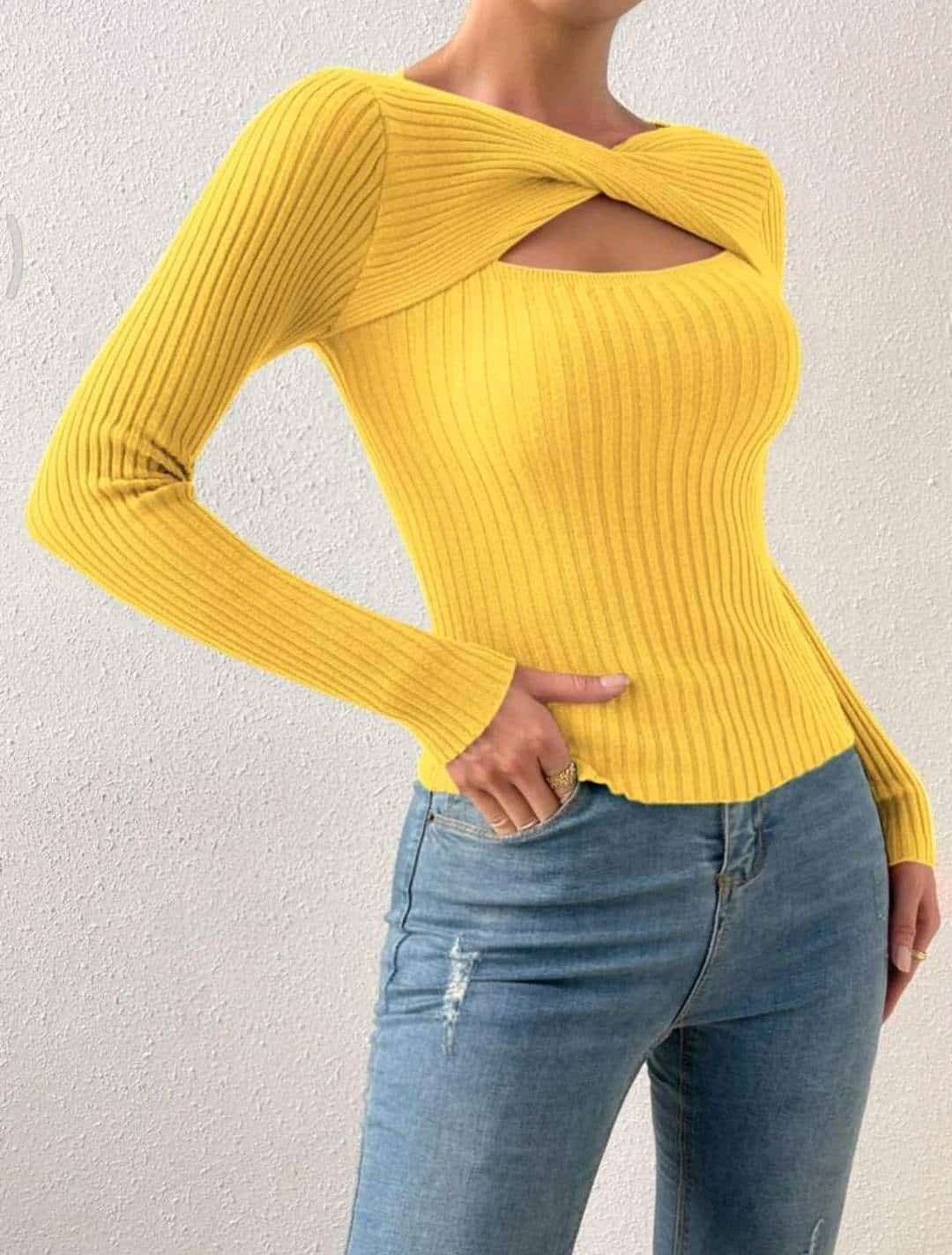 Cut Out Twist Front Sweater - Image 3