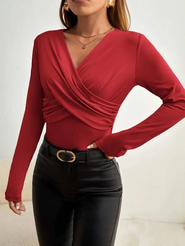 Crossover Ruched Bust Tee - Image 5