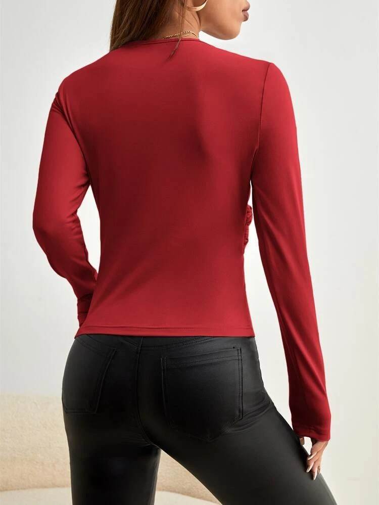 Crossover Ruched Bust Tee - Image 3