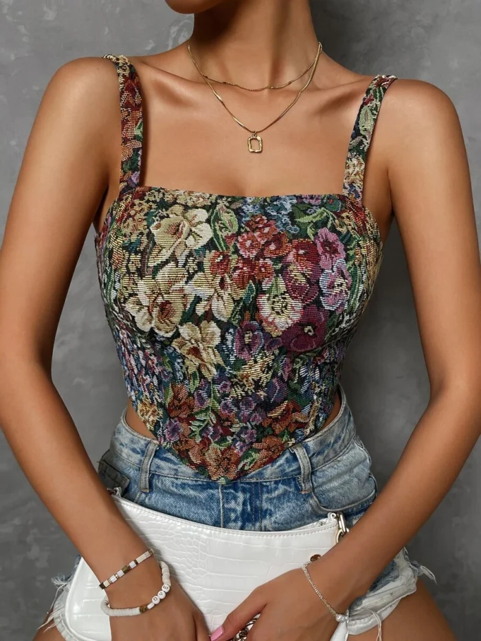 Floral Hanky Hem Cami Top