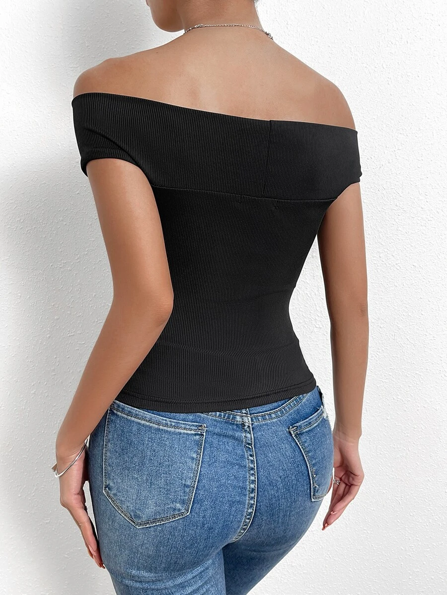 Twist front off on sale the shoulder sweater