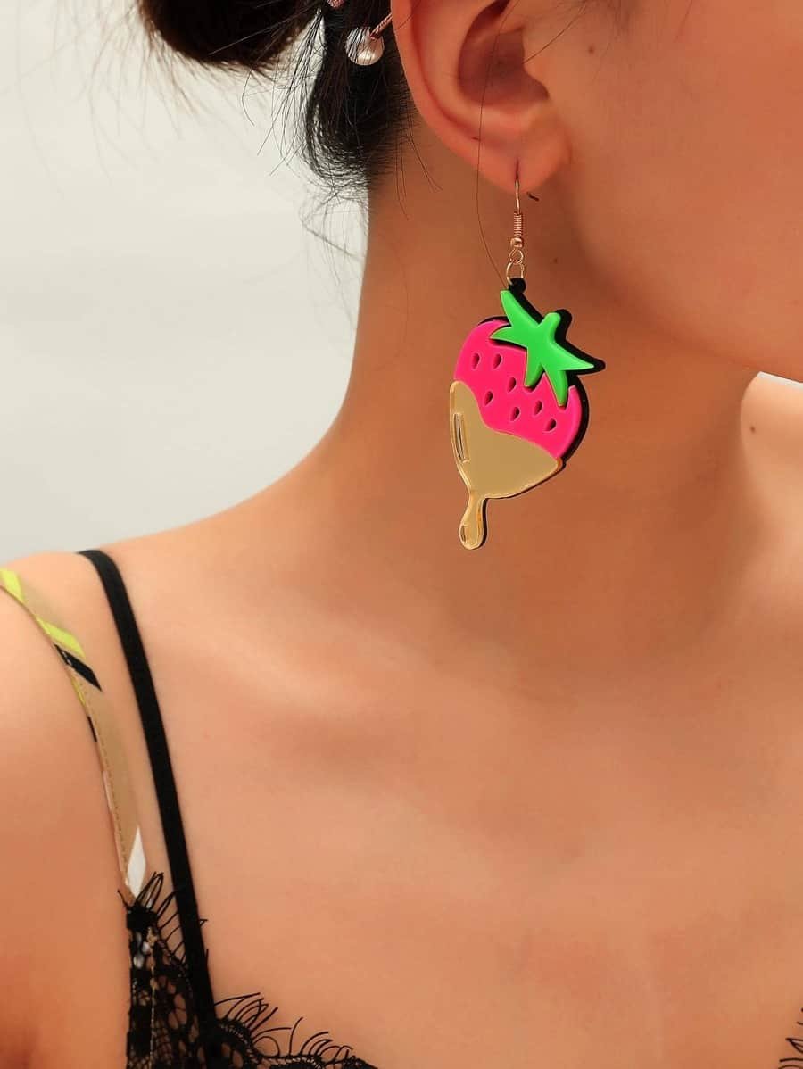 1pair Strawberry Drop Earrings