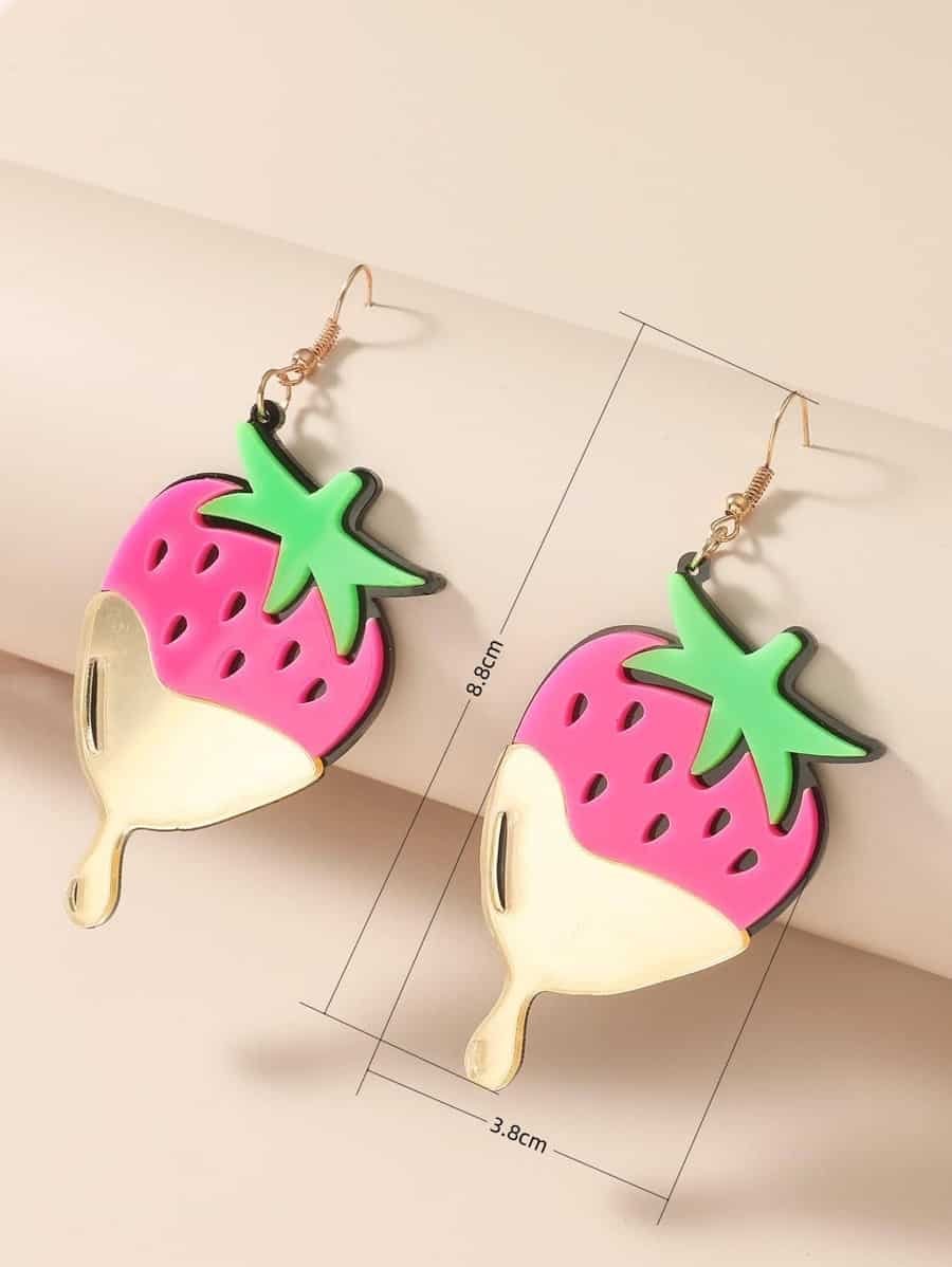 1pair Strawberry Drop Earrings - Image 3