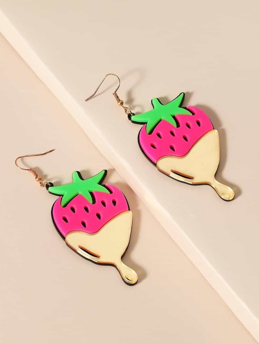 1pair Strawberry Drop Earrings - Image 2