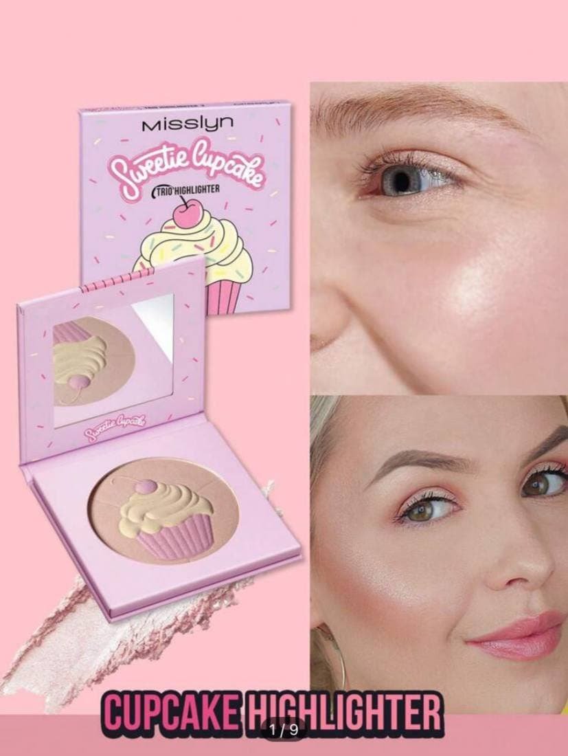 MissIyn Cupcake Trio Highlighter, Pink & Gold, Shimmer 2 HOLY SPRINKLES ⋆  Women's Store