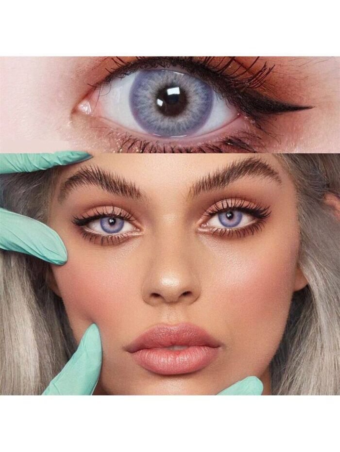 2pcs/package Blue Colored Contact Lenses, Purple