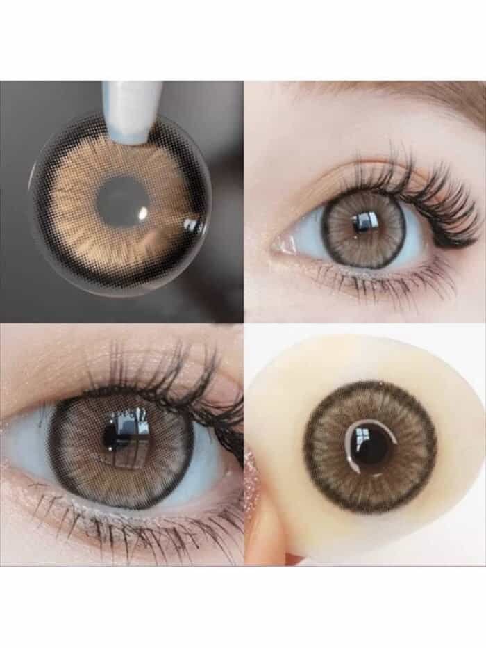 1pair Enlargement Natural Disposable Colored Contact Lenses Brown