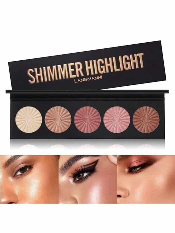 5-Color Highlighter Powder Palette, Highlighter Palette Contour