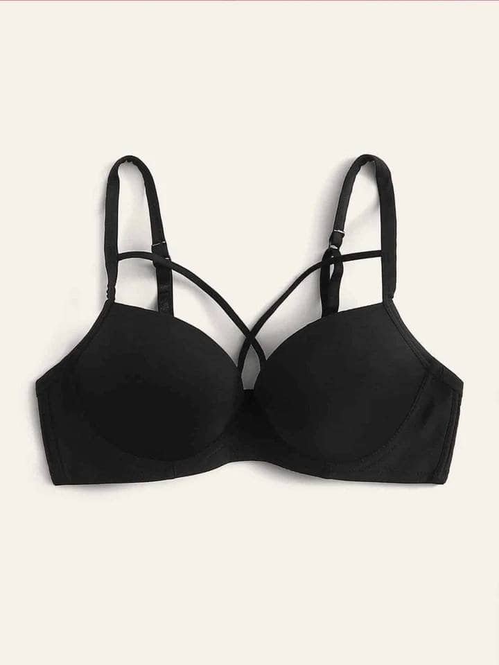 Nursing Solid Crisscross Push Up Bra