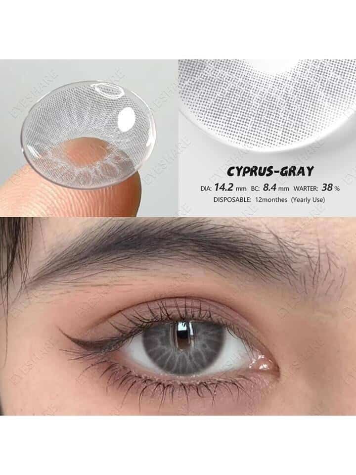 Eyeshare 1 Pair Colored Contact Lenses Yearly Use Grey - Image 3