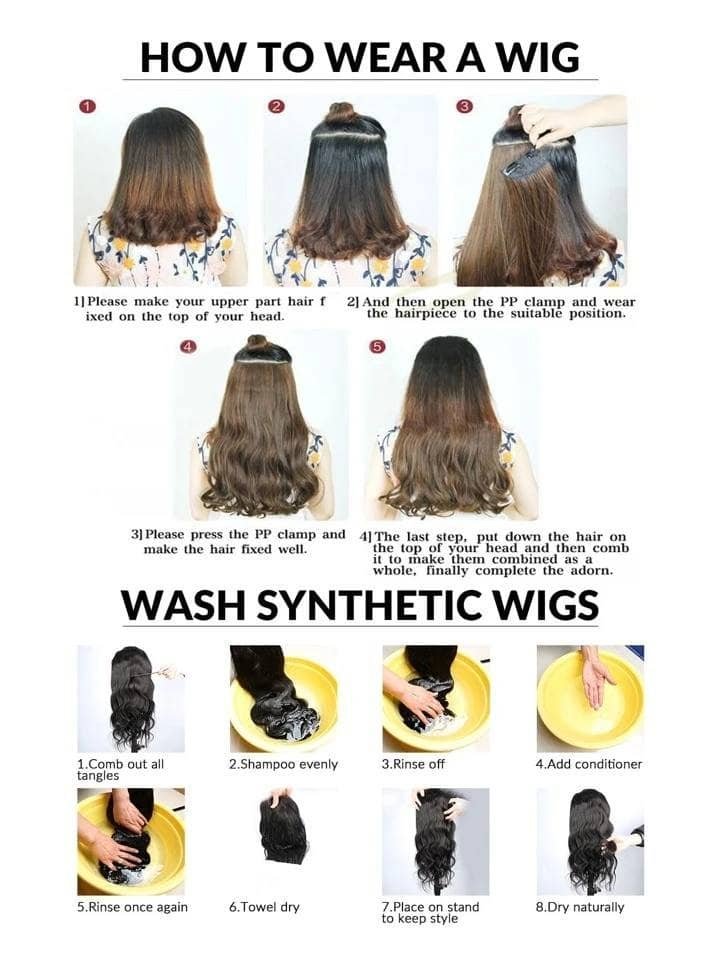 Four-piece wig 20-inch clip hair curly hair four Piano Color - Image 4