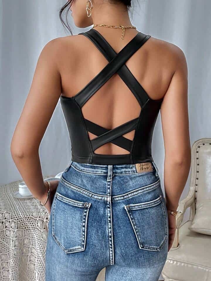 Criss cross hot sale backless top