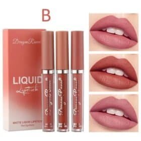 Matte Velvet Lip Gloss Set,3Pcs Lipstick Makeup Set