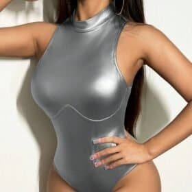 SHEIN SXY Women's Solid Color Sleeveless Bodysuit