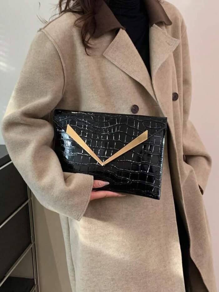 Solid Color New Style Shiny Pu Shoulder Bag