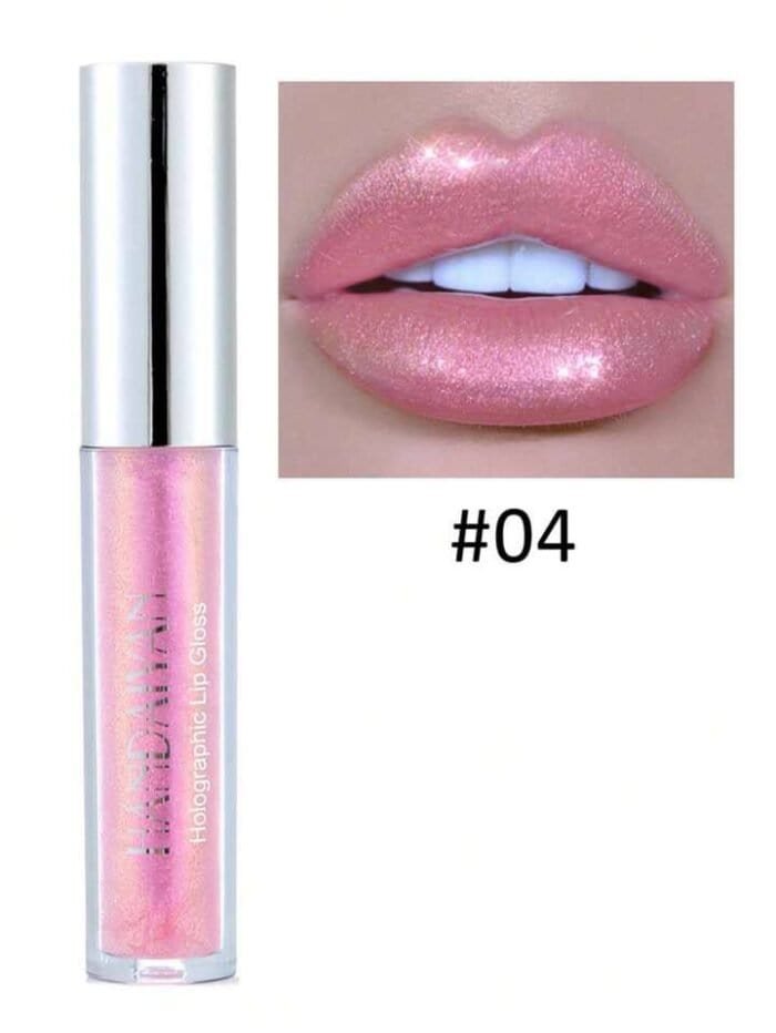 Holographic Lip Gloss, Glitter Liquid Lipstick Highly #04