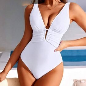 SHEIN Swim Chicsea Ladies' Solid Color Simple Daily One-Piece Dress