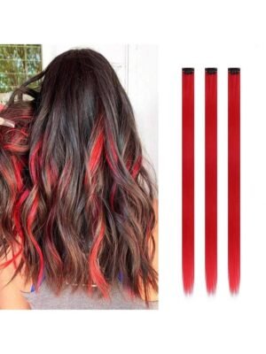 6pcs Women's Red Hair Accessories Wig Clip