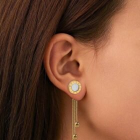 2Pcs Original Design Roman Numerals Chain Earrings