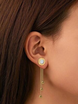 2Pcs Original Design Roman Numerals Chain Earrings