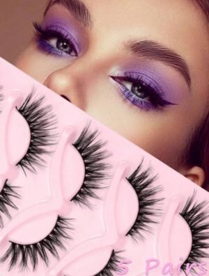5 Pairs Cat Eye Lashes Wispy Fake Lashes Fluffy Cat Eye Lashes Extensions False Eyelashes