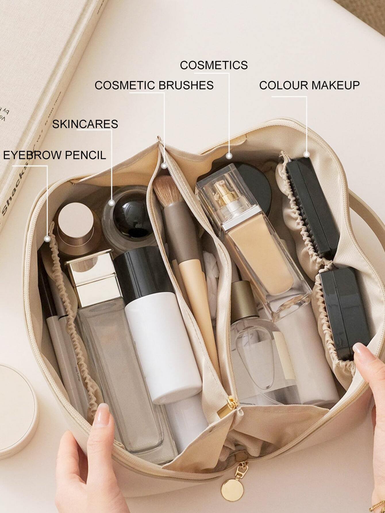 Portable Makeup Brush Bag Handheld Cosmetic Case Travel Toiletry Organizer - Image 2