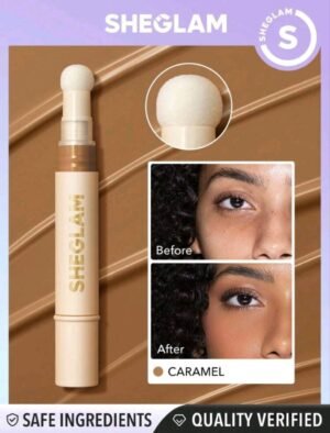 SHEGLAM Complexion Boost Concealer-Caramel Sponge-Head Applicator Matte Liquid Concealer Long Lasting