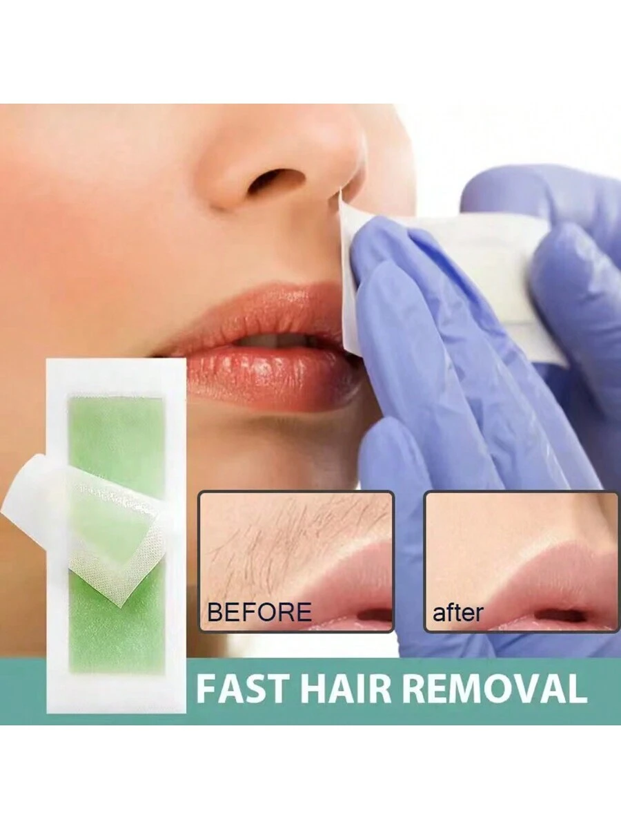 10PCS Facial Wax Strips Painless Facial Hair Removal For Women-For Eyebrow