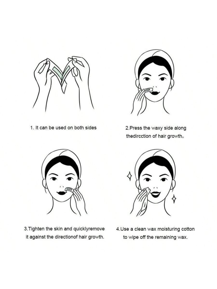 10PCS Facial Wax Strips Painless Facial Hair Removal For Women-For Eyebrow - Image 6