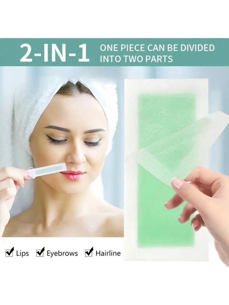 10PCS Facial Wax Strips Painless Facial Hair Removal For Women-For Eyebrow - Image 4