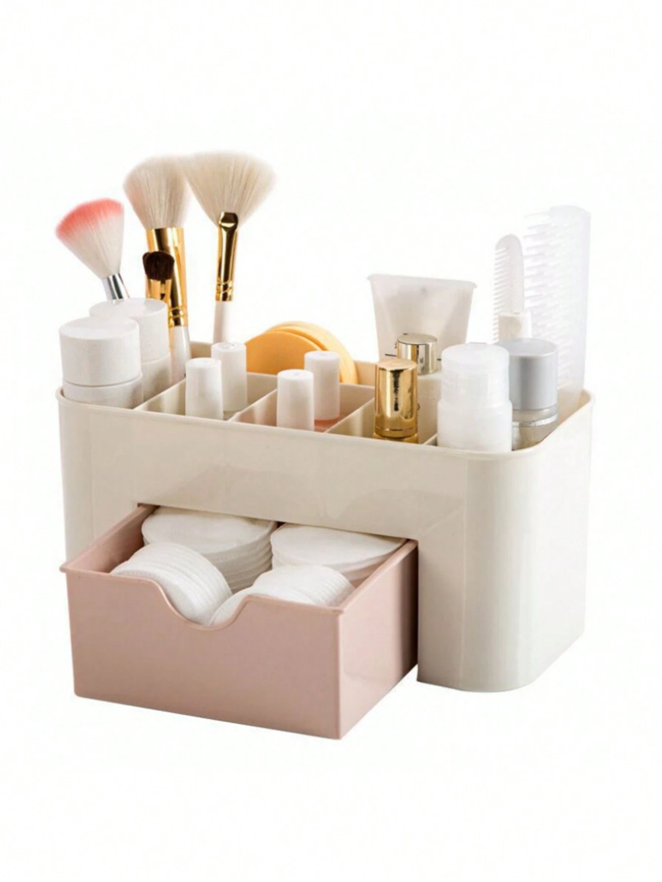 1pc Cosmetic Brush Storage Box, Nordic Style Multifunctional Drawer Storage Box