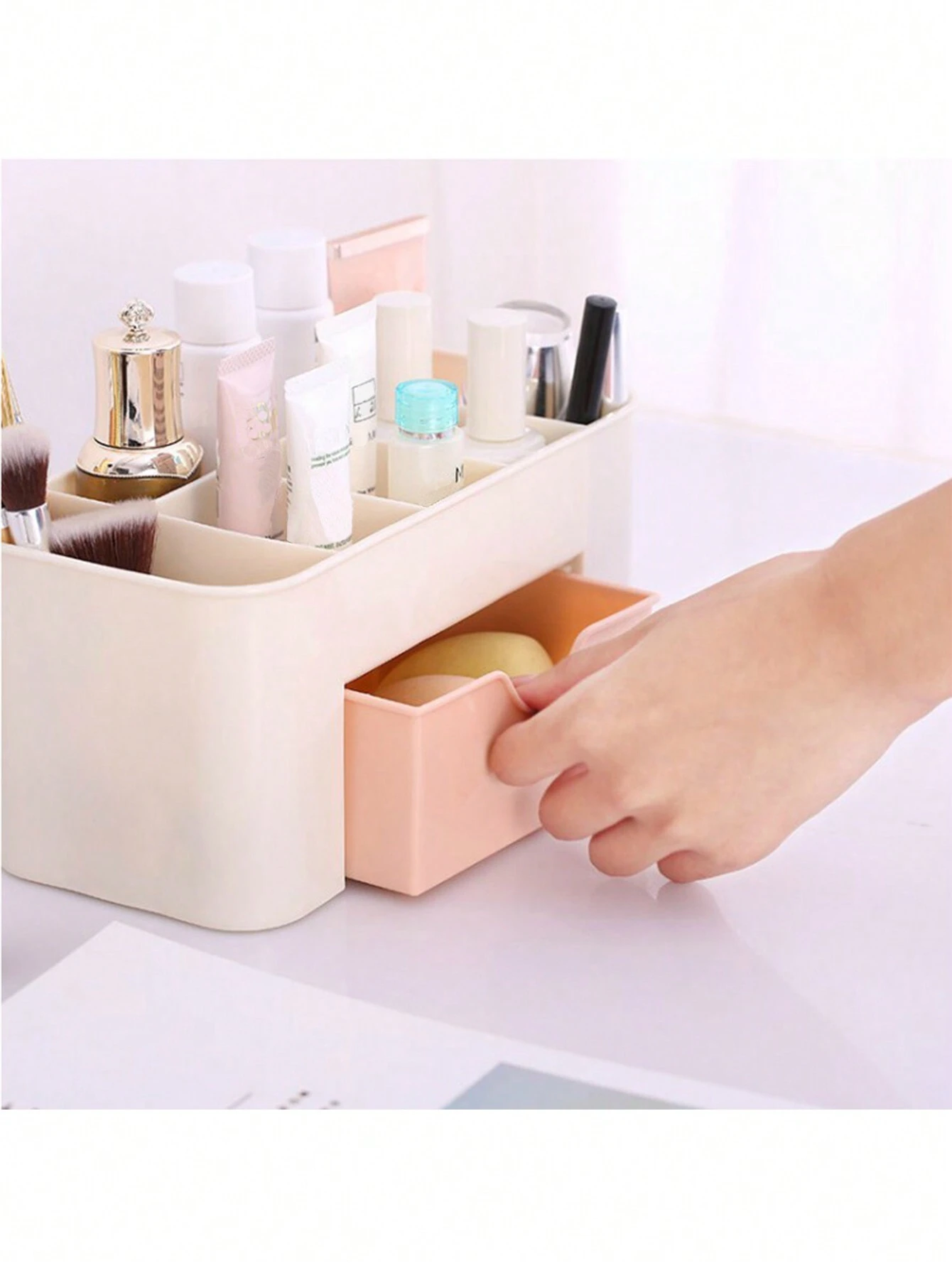 1pc Cosmetic Brush Storage Box, Nordic Style Multifunctional Drawer Storage Box - Image 7