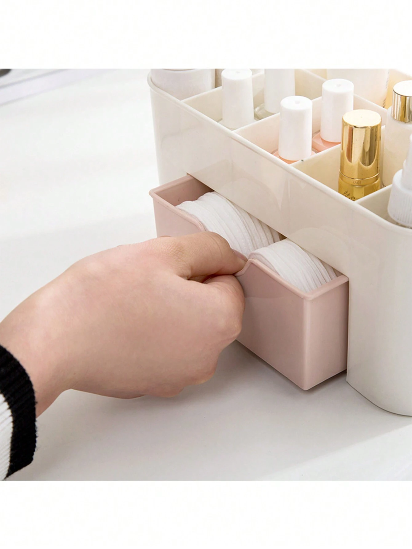 1pc Cosmetic Brush Storage Box, Nordic Style Multifunctional Drawer Storage Box - Image 4