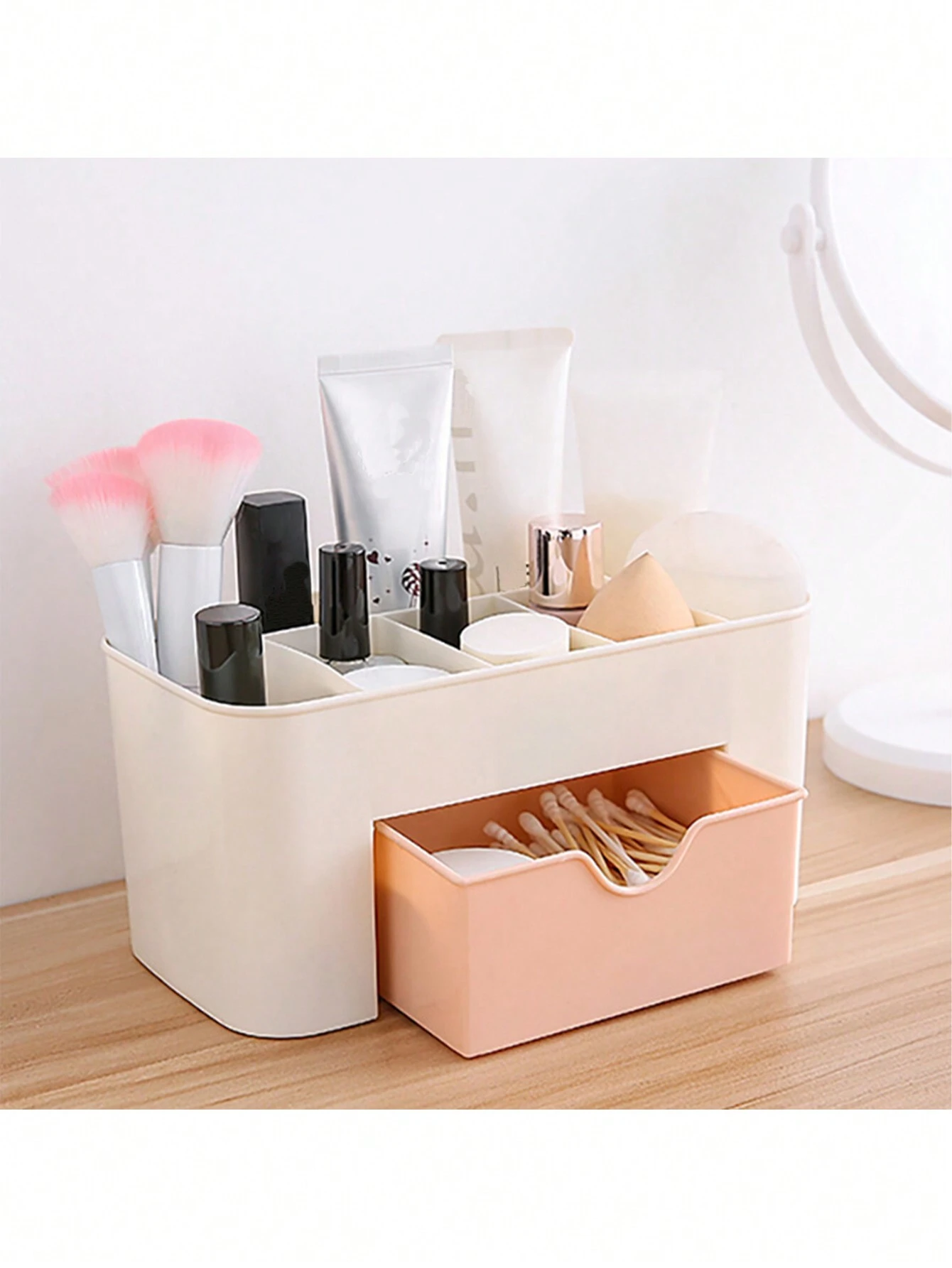 1pc Cosmetic Brush Storage Box, Nordic Style Multifunctional Drawer Storage Box - Image 2