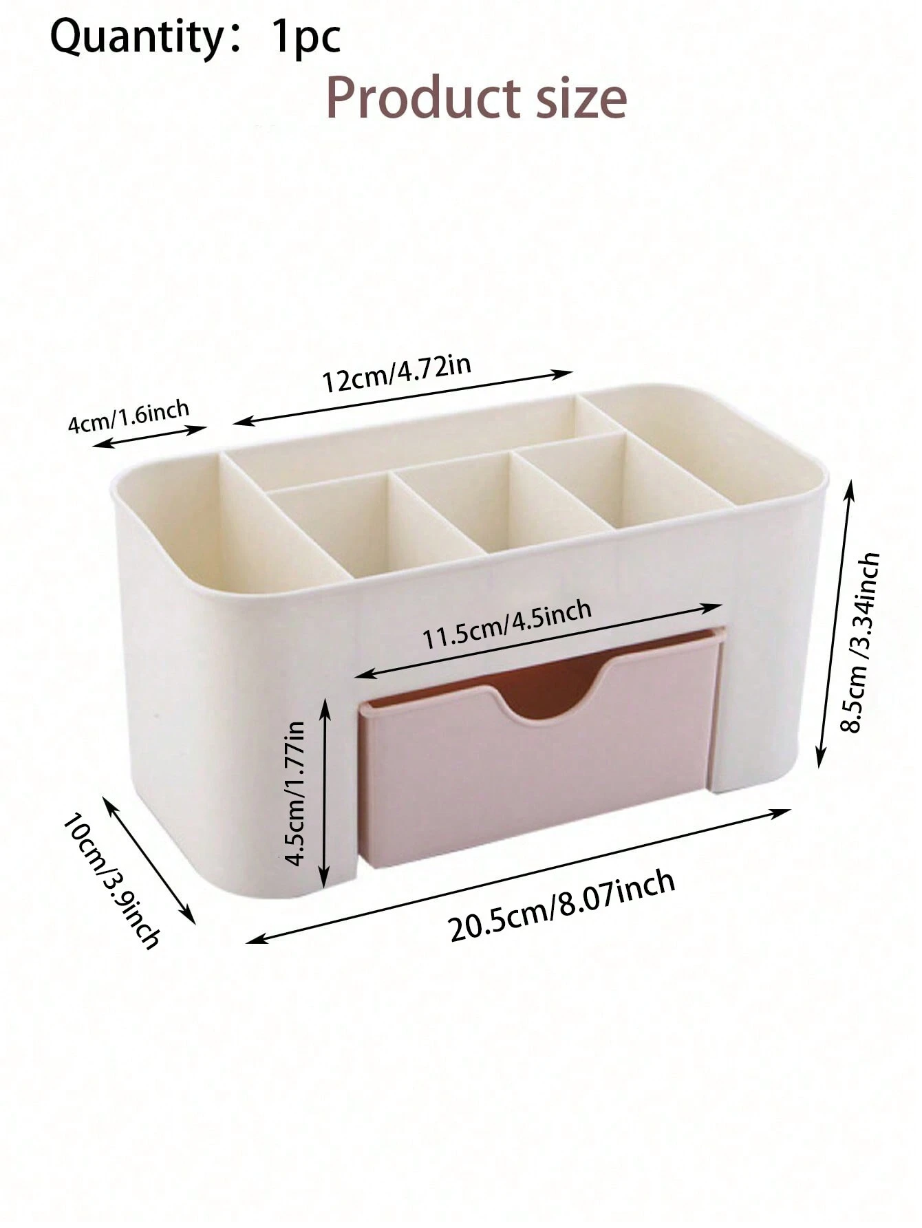 1pc Cosmetic Brush Storage Box, Nordic Style Multifunctional Drawer Storage Box - Image 3