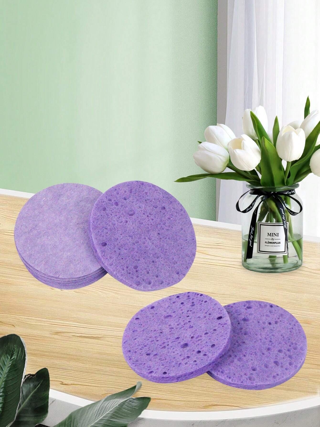 20-Count Natural Facial Sponges, Beauty Spa Sponges For Facial Cleansing Exfoliation And Makeup Remover - Image 8