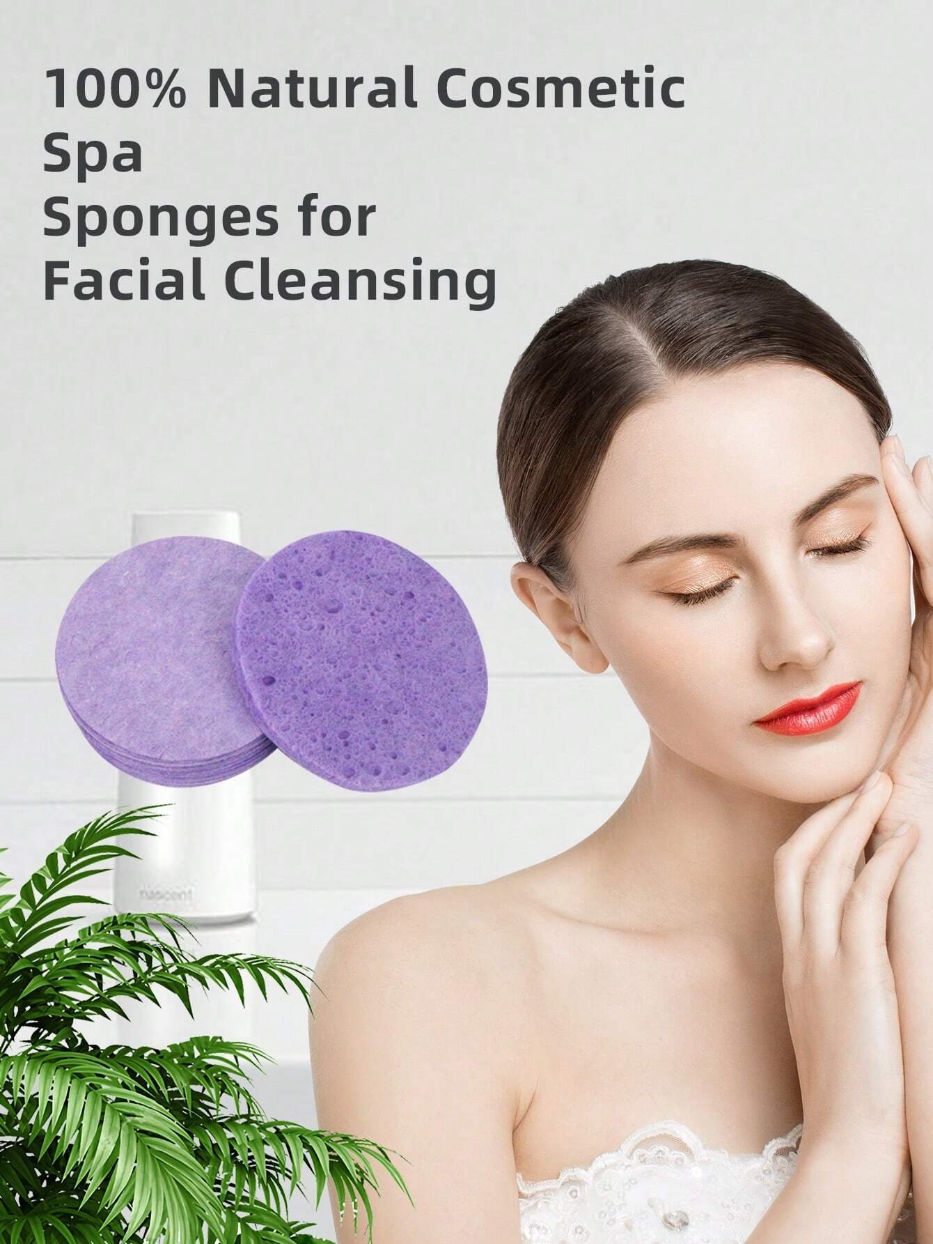 20-Count Natural Facial Sponges, Beauty Spa Sponges For Facial Cleansing Exfoliation And Makeup Remover - Image 3