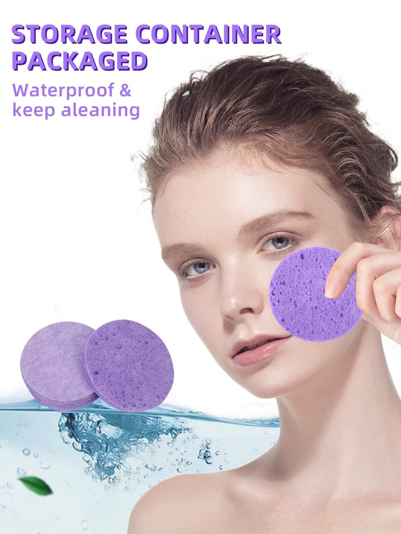 20-Count Natural Facial Sponges, Beauty Spa Sponges For Facial Cleansing Exfoliation And Makeup Remover - Image 2