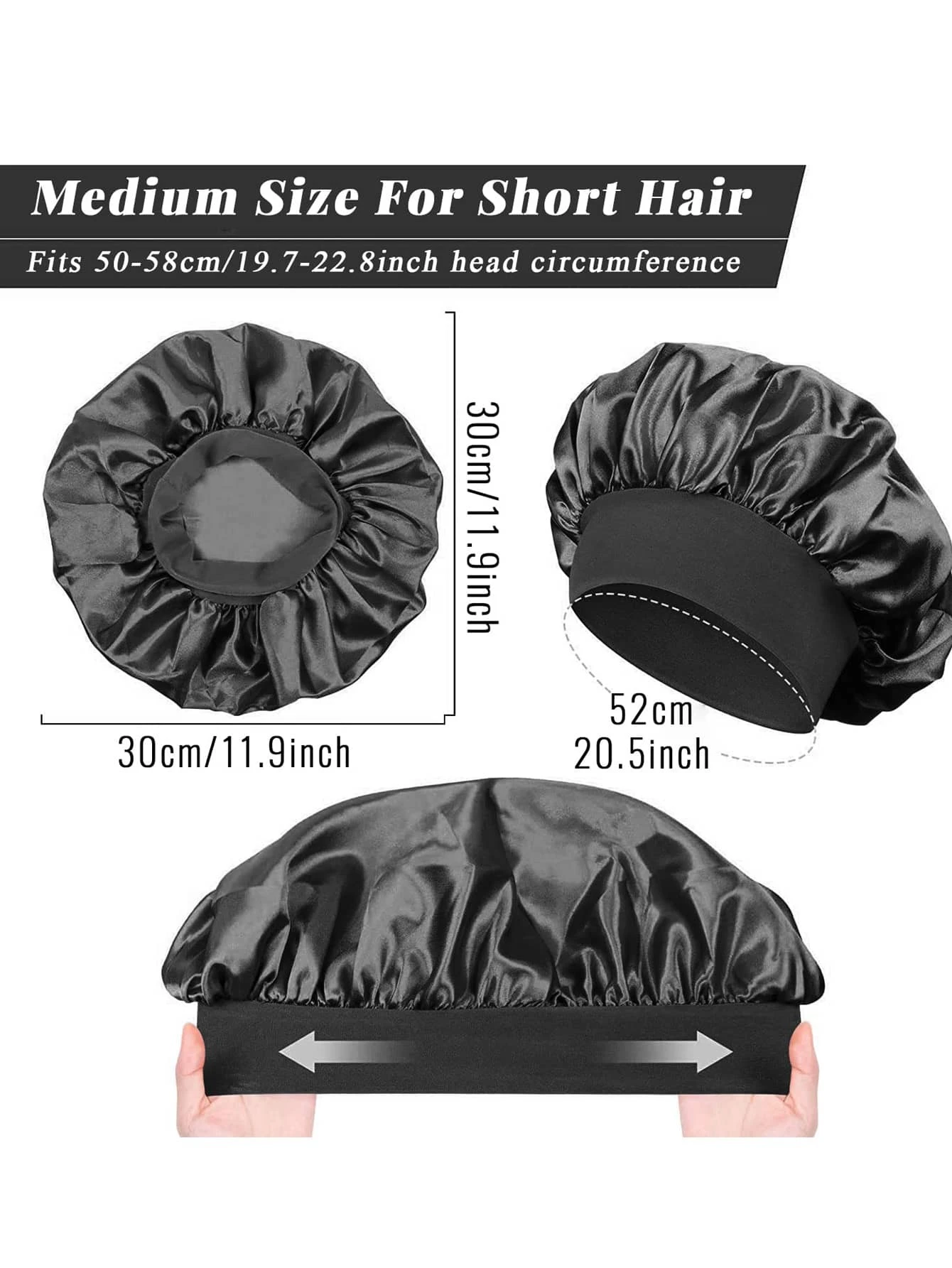 2Pcs Silk Bonnet for Sleeping, Satin Hair Bonnets, Soft Elastic Band Silk Sleep Cap, Silk Hair Wrap for Curly Hair - Image 6