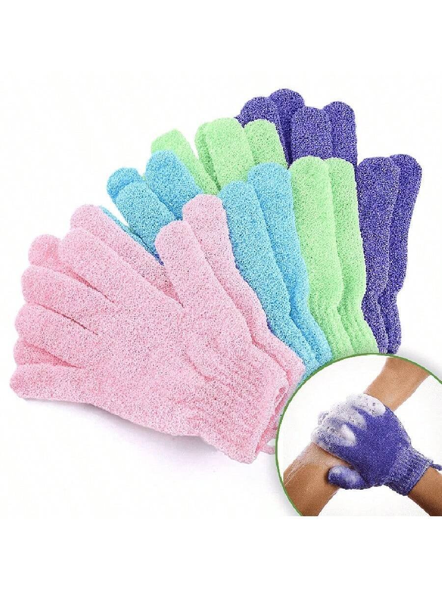 2pcs/8pcs Colourful Exfoliating Gloves