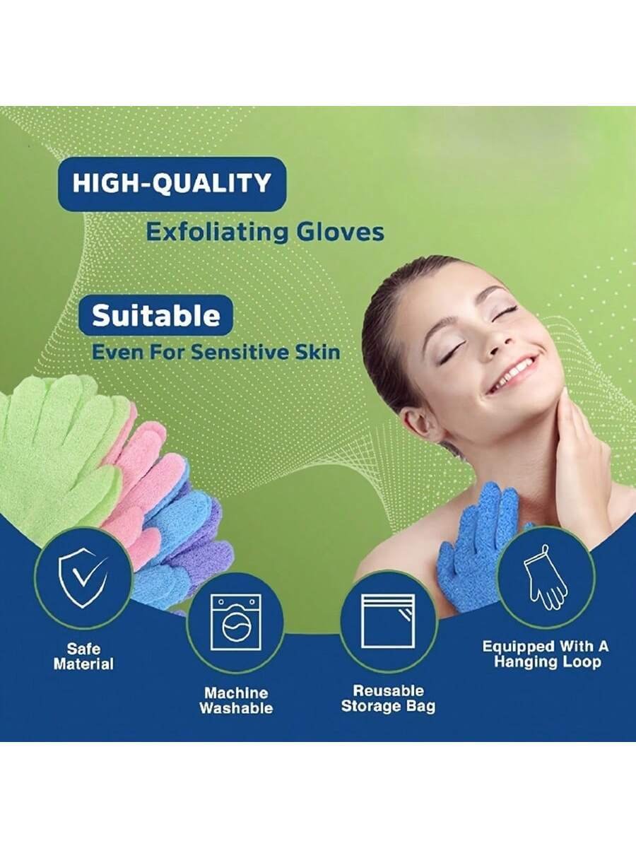 2pcs/8pcs Colourful Exfoliating Gloves - Image 8