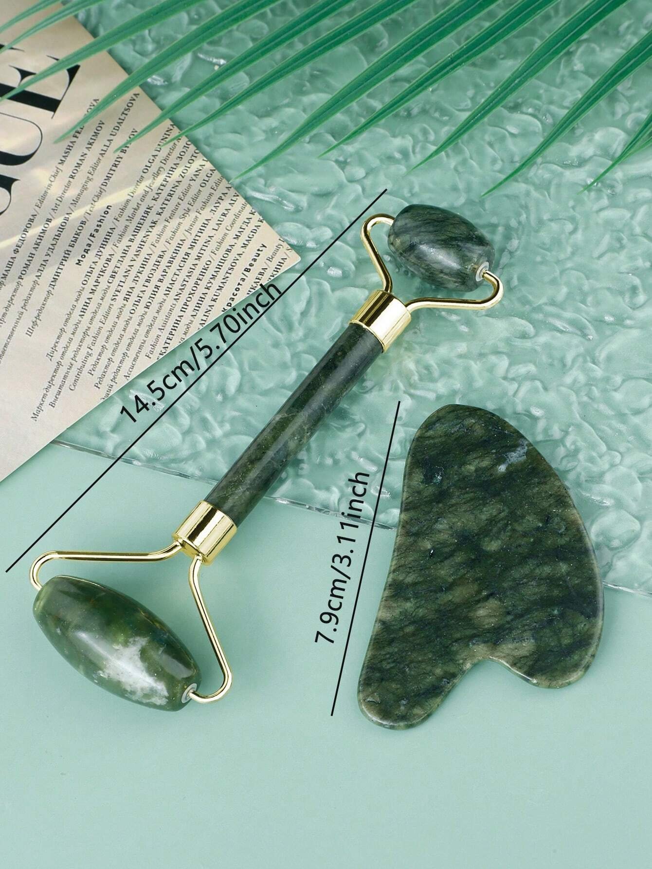 2pcs/Set Facial Massage Roller Set With Double - Image 3