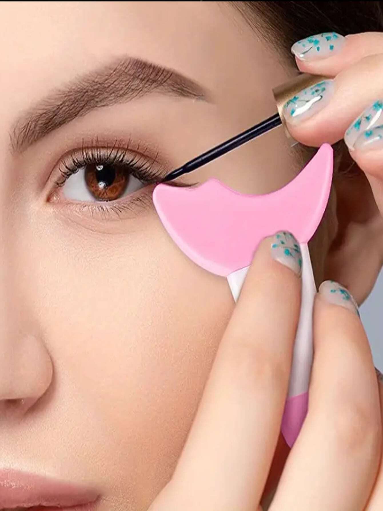 2pcs Winged Eyeliner Stamp Set, Reusable Silicone Eyeliner Tool For Eyelashes/Eyebrows/Lips